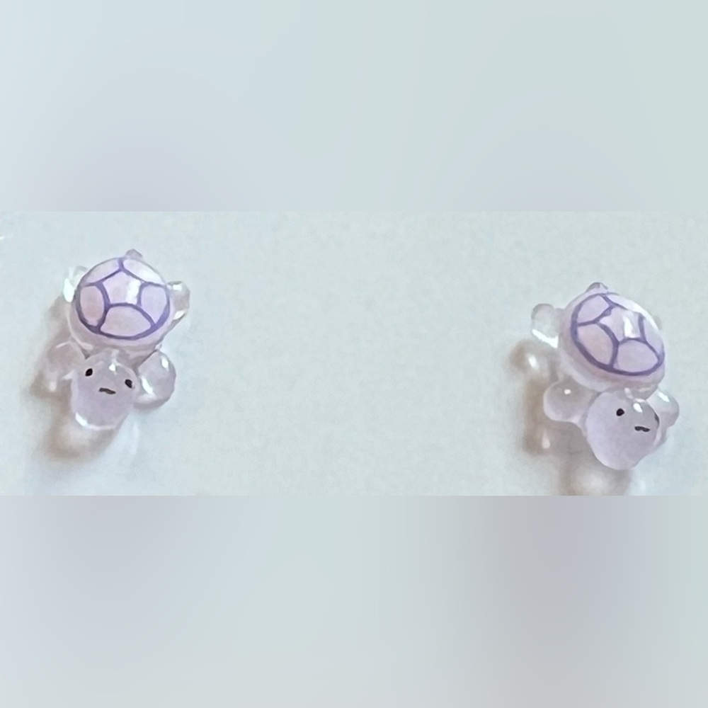 Handmade turtle earrings - Picture 3 of 6